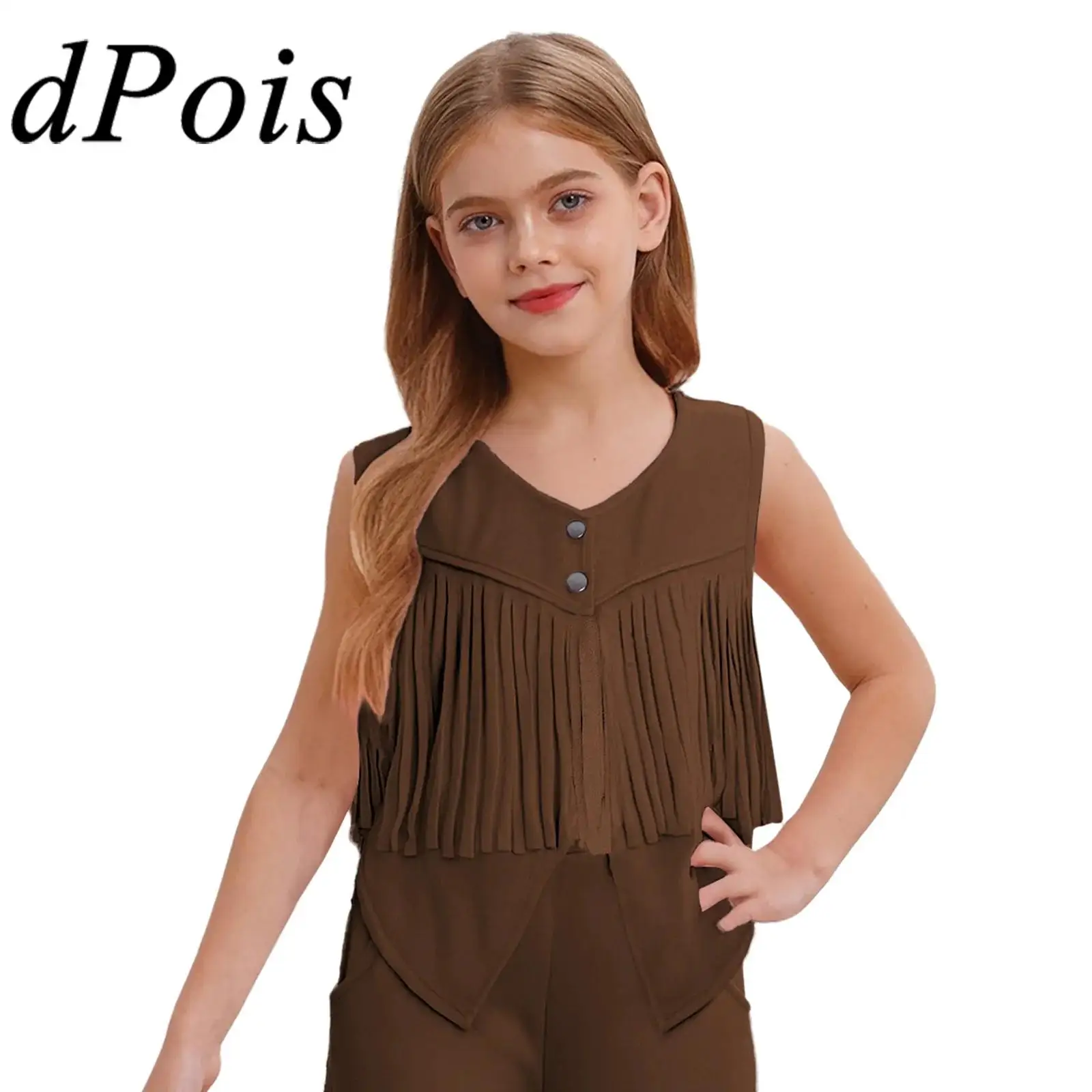 Kids Girls Boys Cowgirl Cowboy Role Play Halloween Costume Hippies Dress Up Sleeveless Irregular Hem Faux Suede Fringe Vest
Kids Girls Boys Cowgirl Cowboy Role Play Halloween Costume Hippies Dress Up Sleeveless Irregular Hem Faux Suede Fringe Vest
