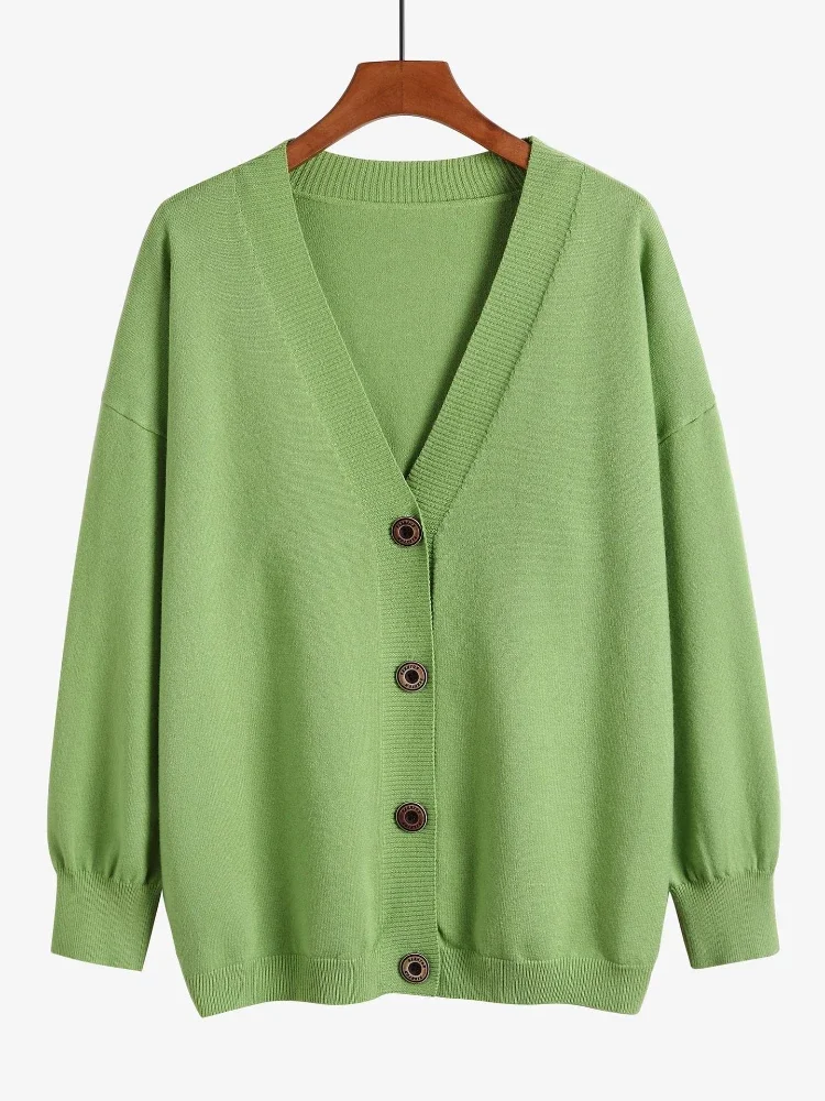 Autumn Winter Loose Knitted Sweater Lazy Wind V-neck Jacket Began Solid Color Long-sleeved Outerwears Sweaters Jumper
Autumn Winter Loose Knitted Sweater Lazy Wind V-neck Jacket Began Solid Color Long-sleeved Outerwears Sweaters Jumper