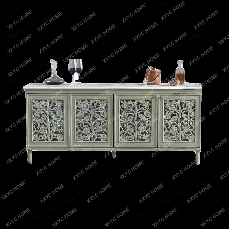 solid wood hollow carved dining side cabinet light luxury villa living room wall storage partition cabinet
solid wood hollow carved dining side cabinet light luxury villa living room wall storage partition cabinet