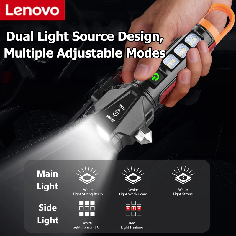 Lenovo Outdoor Super Bright Laser Flashlight Long Range Zoomable Rechargeable LED Torch High Lumen Portable Tactical Searchlight
Lenovo Outdoor Super Bright Laser Flashlight Long Range Zoomable Rechargeable LED Torch High Lumen Portable Tactical Searchlight