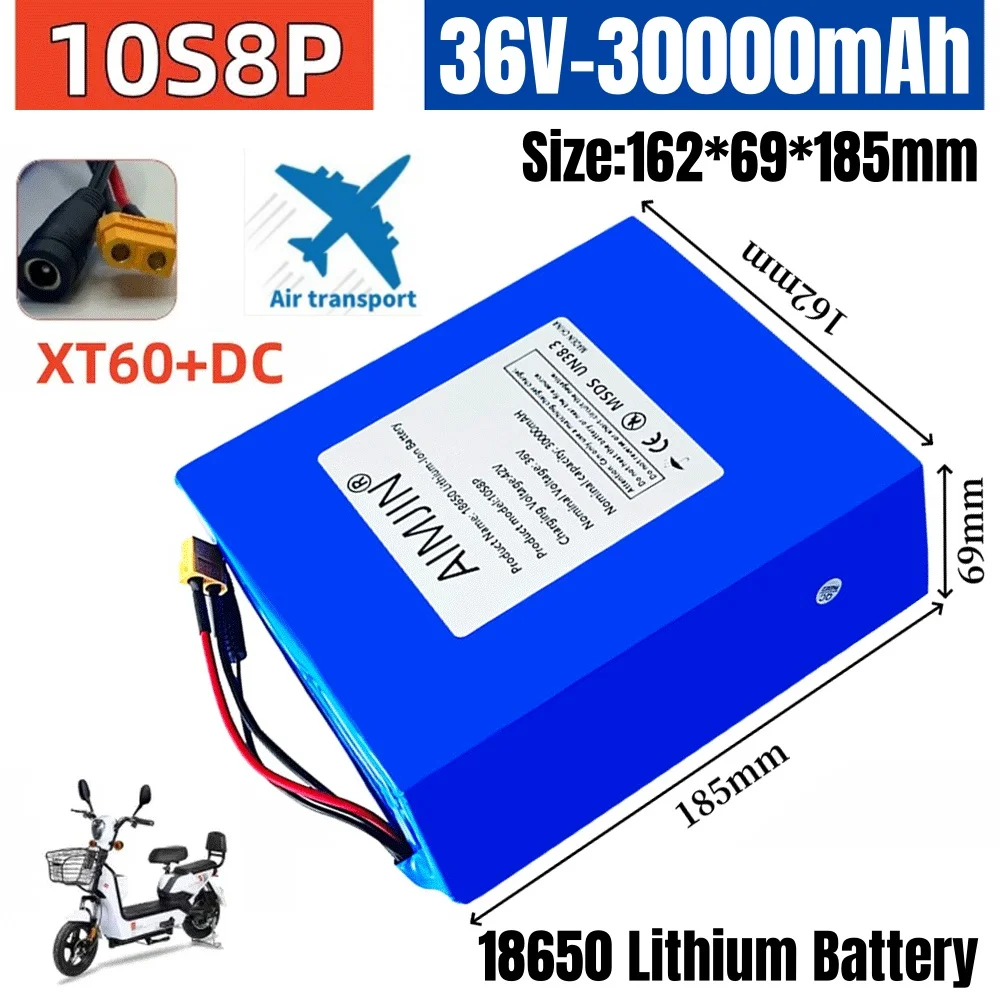 18650 10S8P 36V 30000mAh Batterie lithium-ion 500-1000W, adaptée aux scooters électriques, véhicules électriques, vélos avec BMS
18650 10S8P 36V 30000mAh Batterie lithium-ion 500-1000W, adaptée aux scooters électriques, véhicules électriques, vélos avec BMS