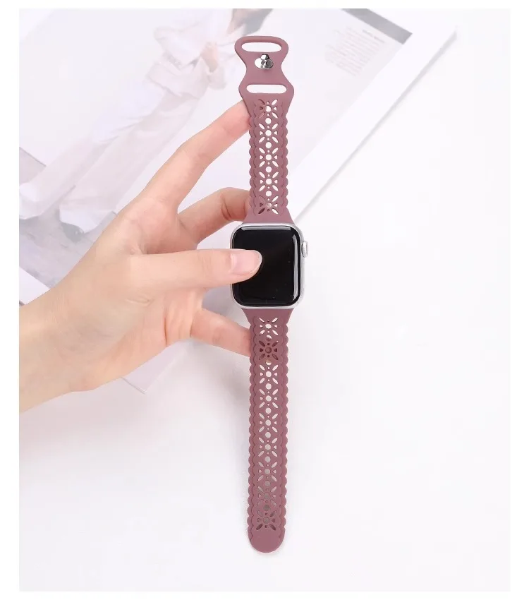 Silicone Strap for Apple Watch Band 42mm 41mm 45mm 40mm 49mm Lace hollowed out Bracelet iWatch Ultra 8 7 6 5 4 3 SE Accessories
Silicone Strap for Apple Watch Band 42mm 41mm 45mm 40mm 49mm Lace hollowed out Bracelet iWatch Ultra 8 7 6 5 4 3 SE Accessories