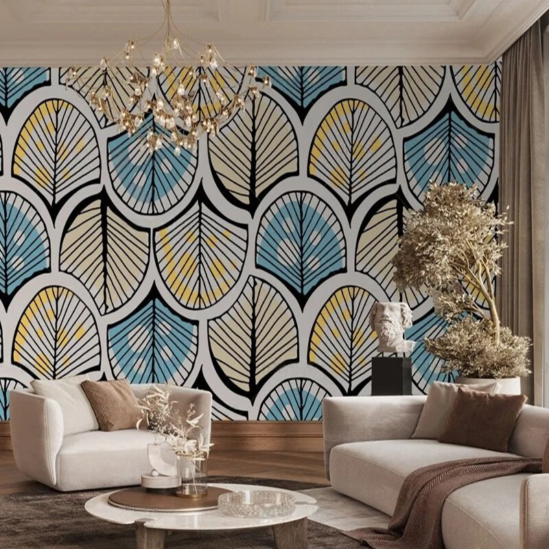 Modern and simple blue and brown patterned color decorative picture TV luxury home decoration background wall paper
Modern and simple blue and brown patterned color decorative picture TV luxury home decoration background wall paper