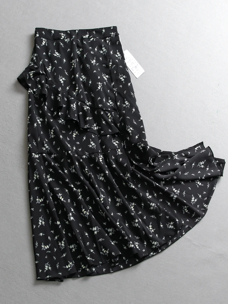 High Waist Floral Print Half Skirt Asymmetrical Hemline Slimming Effect Midi Length Women's Skirt Color Block Design X931
High Waist Floral Print Half Skirt Asymmetrical Hemline Slimming Effect Midi Length Women's Skirt Color Block Design X931