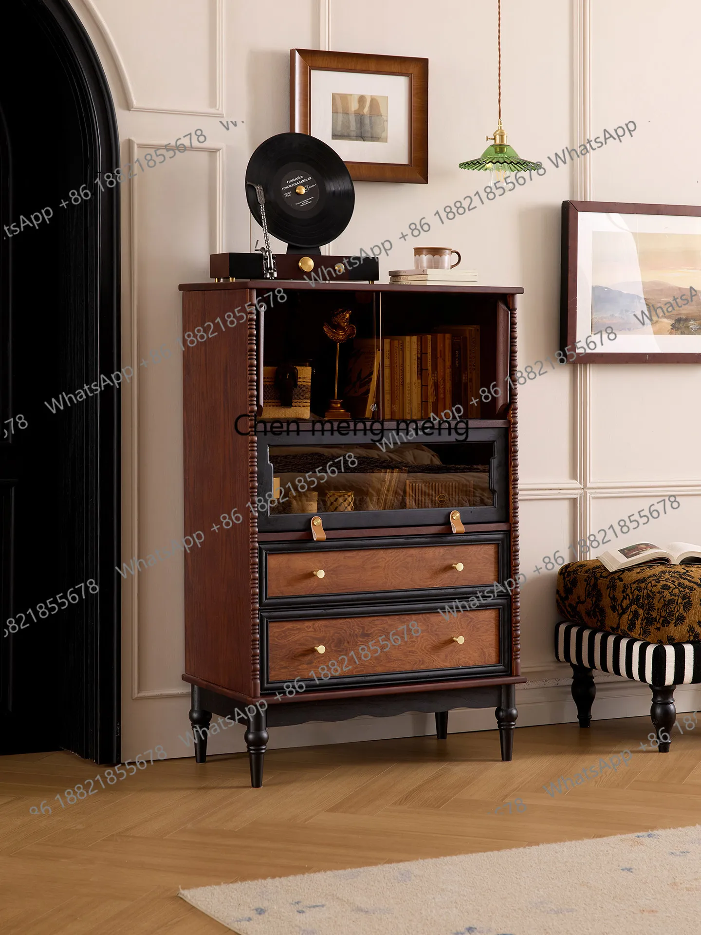 French retro solid wood high chest living room, display storage, bedroom locker
French retro solid wood high chest living room, display storage, bedroom locker