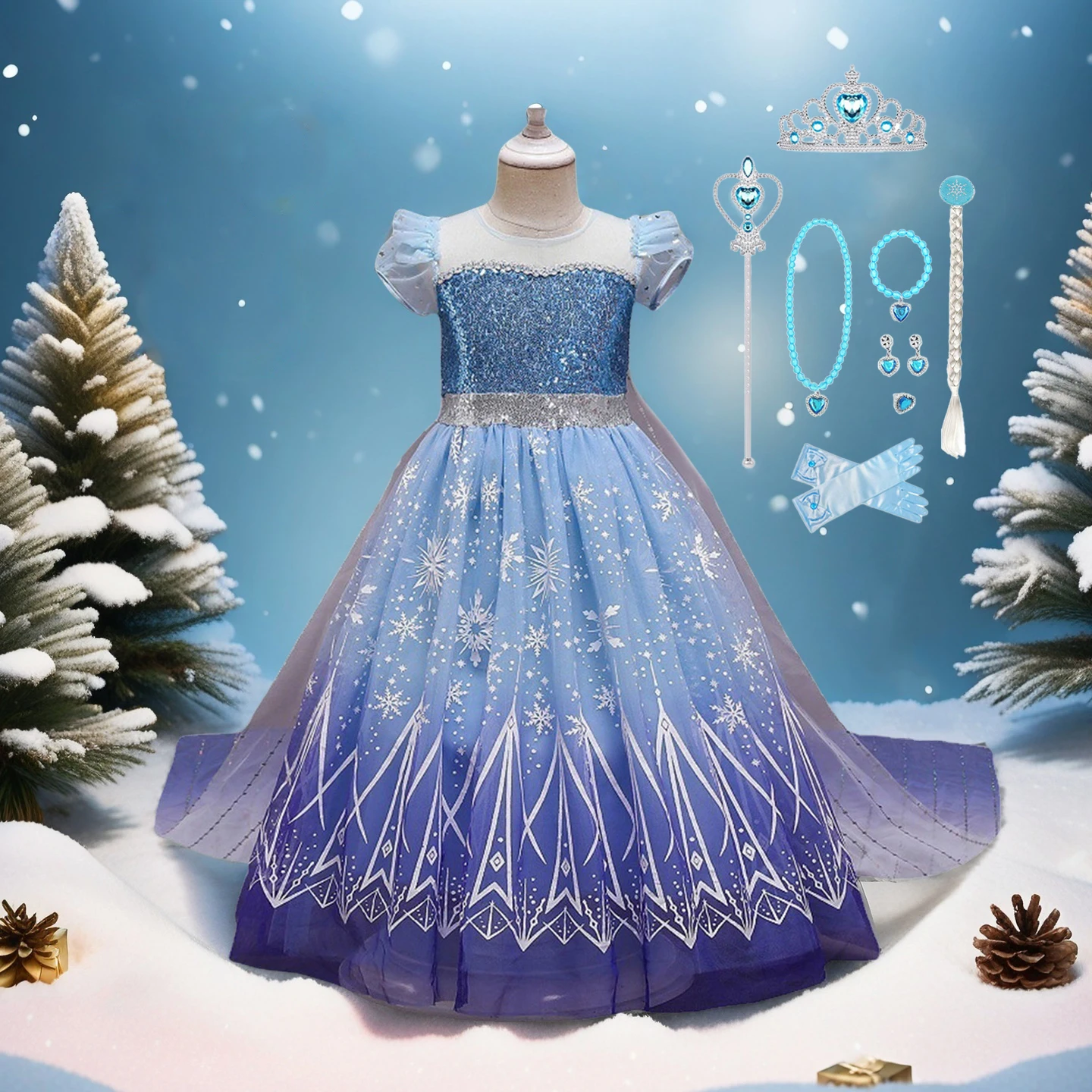 Frozen 2 Elsa Princess Dress Printed Sequin Tulle Skirt Girls Halloween Carnival Party Prom Gown Cosplay Princess Dress Childre
Frozen 2 Elsa Princess Dress Printed Sequin Tulle Skirt Girls Halloween Carnival Party Prom Gown Cosplay Princess Dress Childre