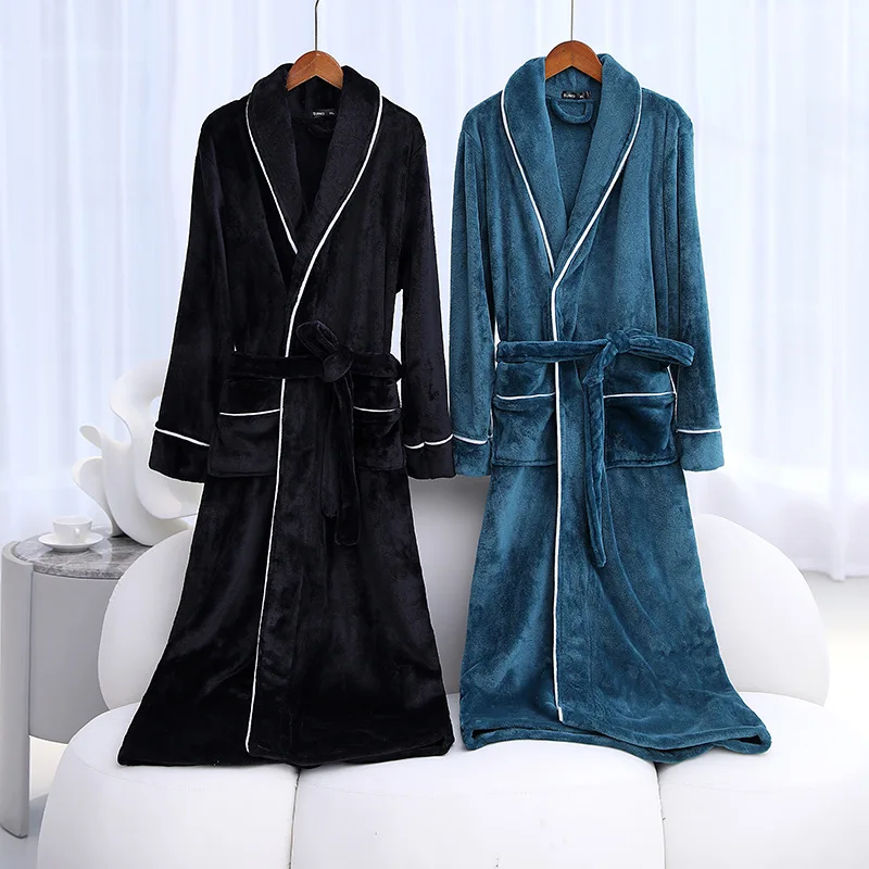 Women's Thickened Long Robe Flannel Couple Nightgown Autumn Winter Warm Nightwear Men's Large Bathrobe Coral Fleece Sleepwear
Women's Thickened Long Robe Flannel Couple Nightgown Autumn Winter Warm Nightwear Men's Large Bathrobe Coral Fleece Sleepwear