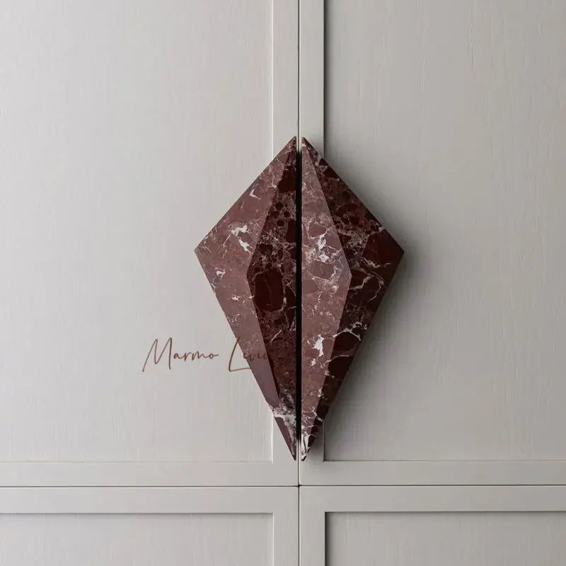 Luxury French Style Cabinet Prism Marble Handle Diamond Violet Red Travertine Drawer Pull
Luxury French Style Cabinet Prism Marble Handle Diamond Violet Red Travertine Drawer Pull