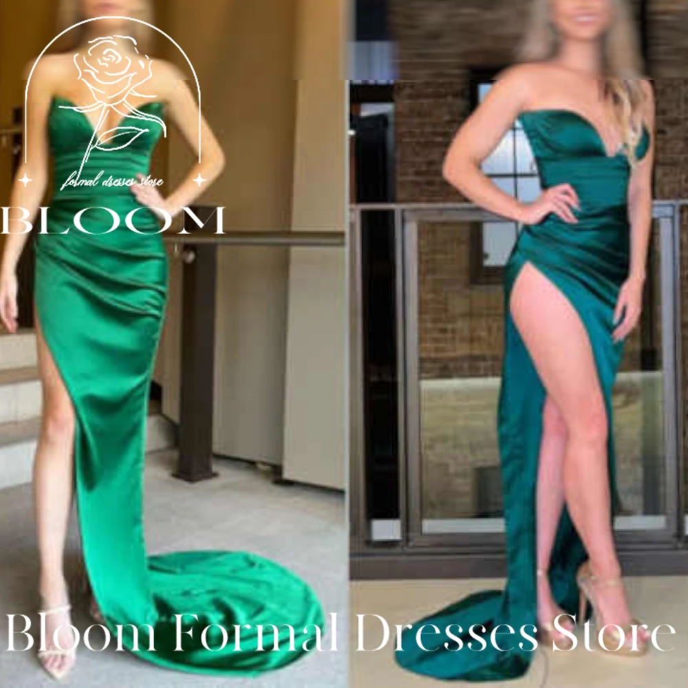 Bloom Customized Floor Length Zipper Back Solid Color Satin Pleats Ruching V-Neck Side silt Sleeveless Sweep Train Party Dress
Bloom Customized Floor Length Zipper Back Solid Color Satin Pleats Ruching V-Neck Side silt Sleeveless Sweep Train Party Dress