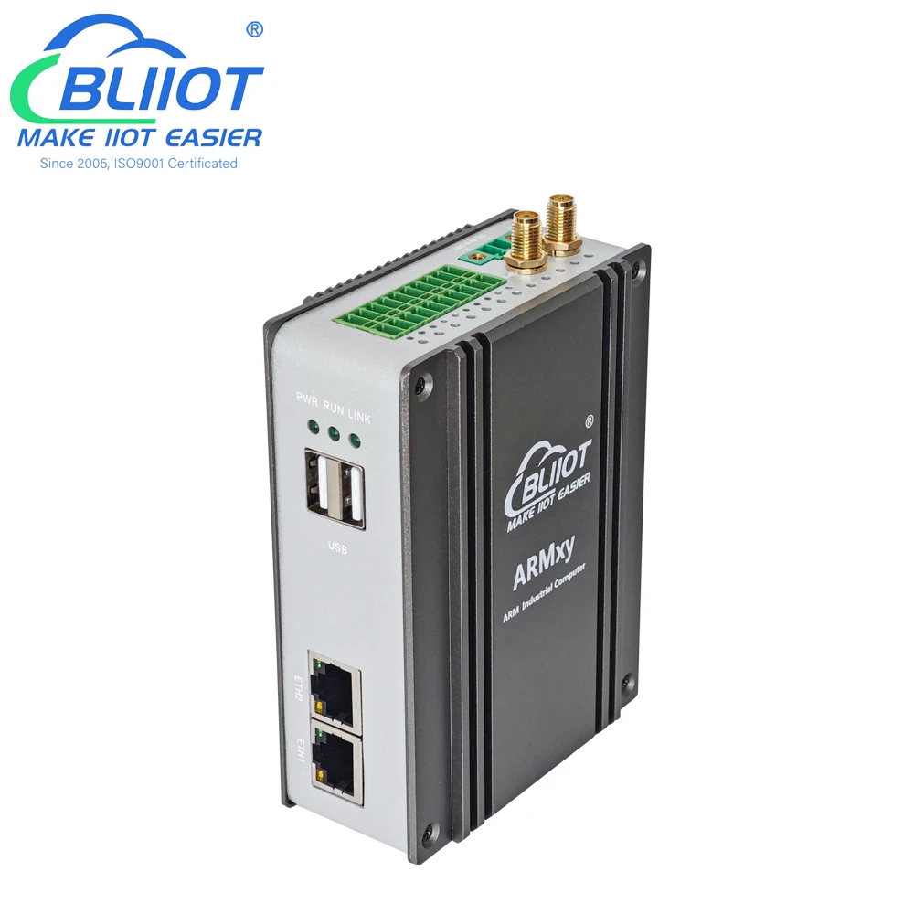 ARMxy BL340 T507-H 4xA53 1.4GHz Embedded ARM Computer with Ubuntu Linux Flexible SOM 2xETH Mini PCIe for IoT Edge Computing
ARMxy BL340 T507-H 4xA53 1.4GHz Embedded ARM Computer with Ubuntu Linux Flexible SOM 2xETH Mini PCIe for IoT Edge Computing