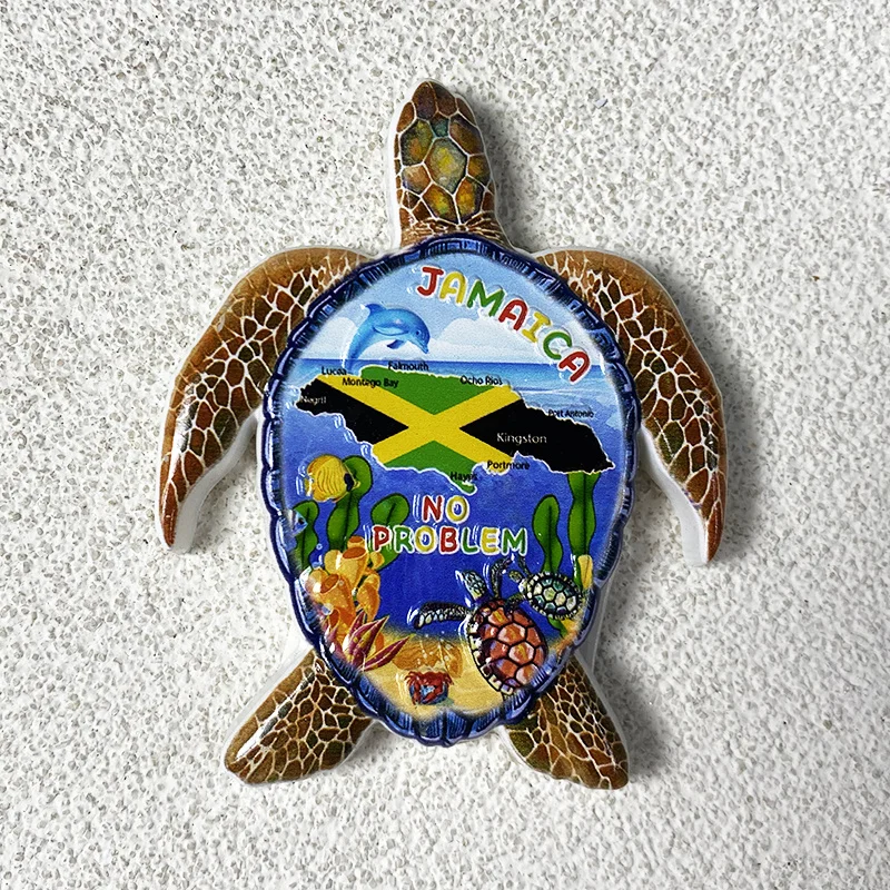 Jamaican cultural and creative tourism souvenirs, 3D turtle refrigerator magnets, office and home kitchen decorations
Jamaican cultural and creative tourism souvenirs, 3D turtle refrigerator magnets, office and home kitchen decorations