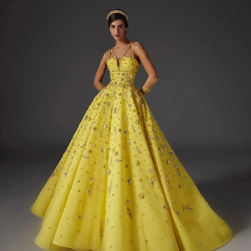 LAYXHS Luxury Formal Evening Dresses spaghetti-straps A-line Beaded Pleat Prom Dresses Customized فساتين سهرة
LAYXHS Luxury Formal Evening Dresses spaghetti-straps A-line Beaded Pleat Prom Dresses Customized فساتين سهرة