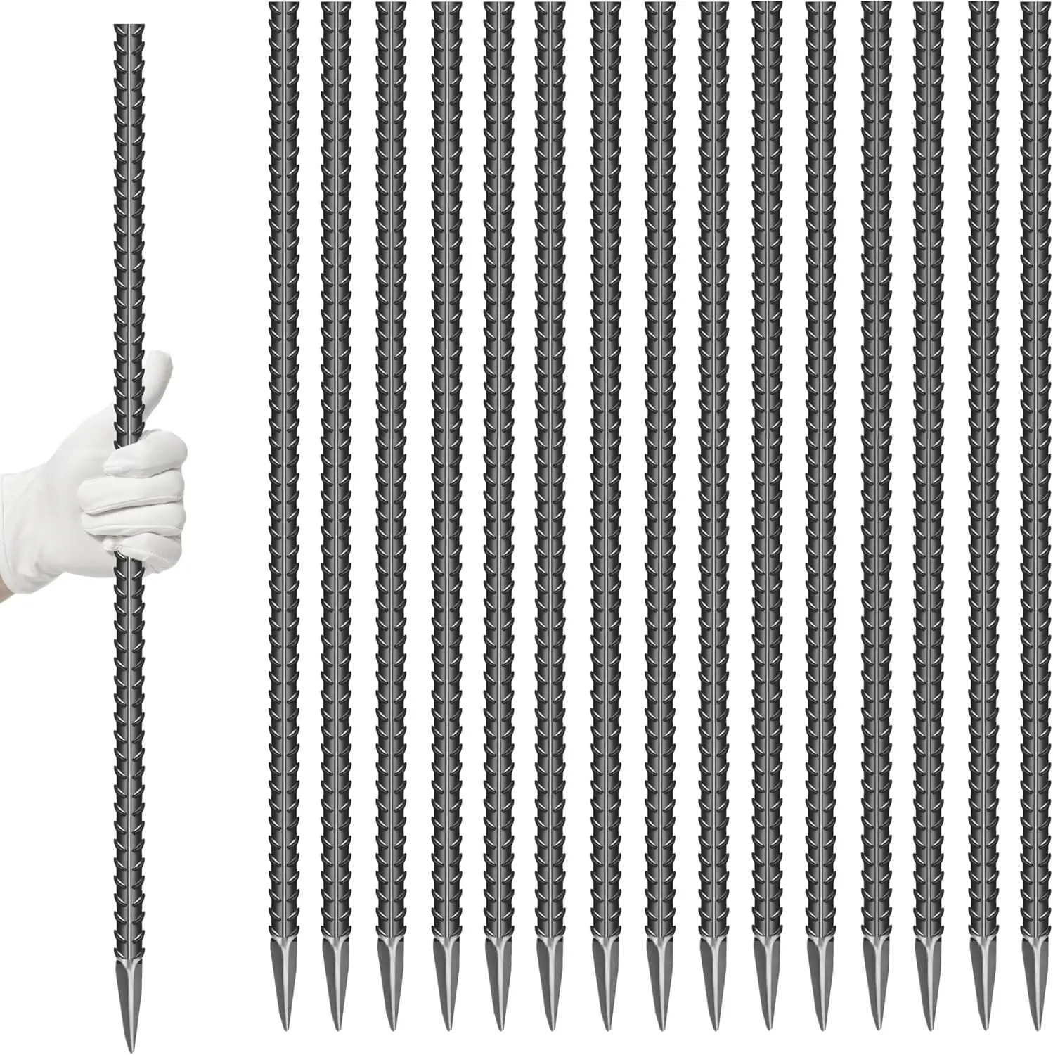 16 Pieces 24-Inch Galvanized Steel Ground Stakes Heavy Duty Anchors for Tents, Fences, Trampolines
16 Pieces 24-Inch Galvanized Steel Ground Stakes Heavy Duty Anchors for Tents, Fences, Trampolines