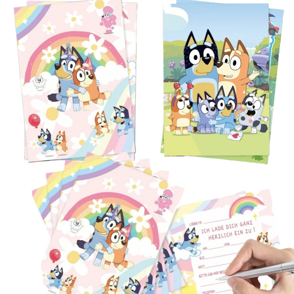 12Pcs Cartoon Bluey invitation card birthday holiday party party greeting card invitation gift
12Pcs Cartoon Bluey invitation card birthday holiday party party greeting card invitation gift