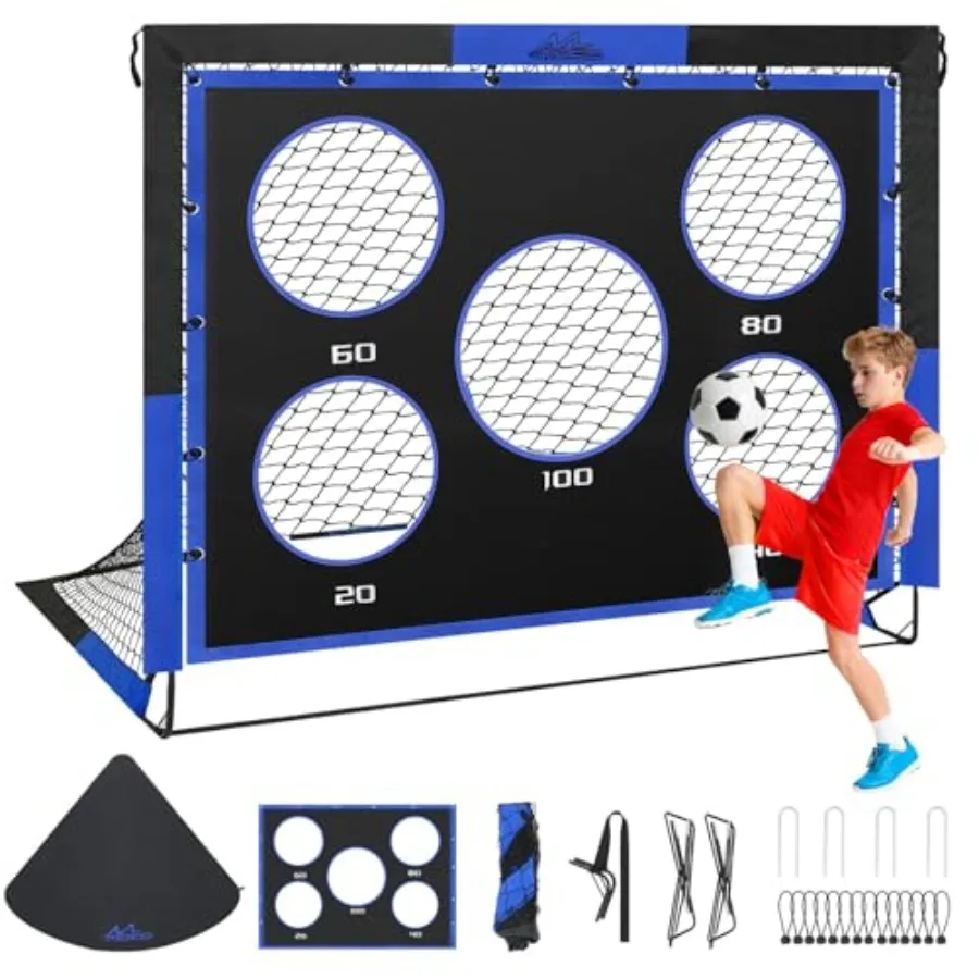 Backyard soccer goals, 5×4 FT pop-up net with target panel, portable training equipment for kids, outdoor sports game, black an
Backyard soccer goals, 5×4 FT pop-up net with target panel, portable training equipment for kids, outdoor sports game, black an