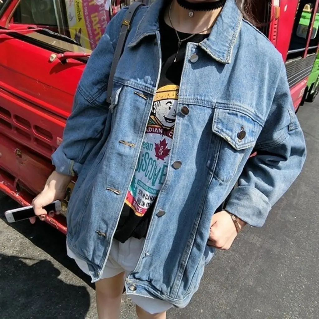 New Women's Denim Jacket Loose Bf Style Retro Washed Color for Female Students Spring Summer Casual Jacket
New Women's Denim Jacket Loose Bf Style Retro Washed Color for Female Students Spring Summer Casual Jacket