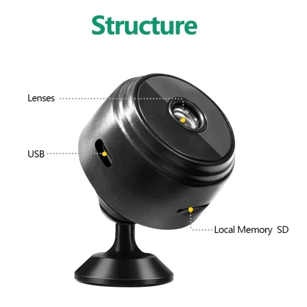 Wireless Wifi Mini Camera 1080P Video Viewing Recording Security Protection Camera Magnetic Smart Home Security For Infants Pets