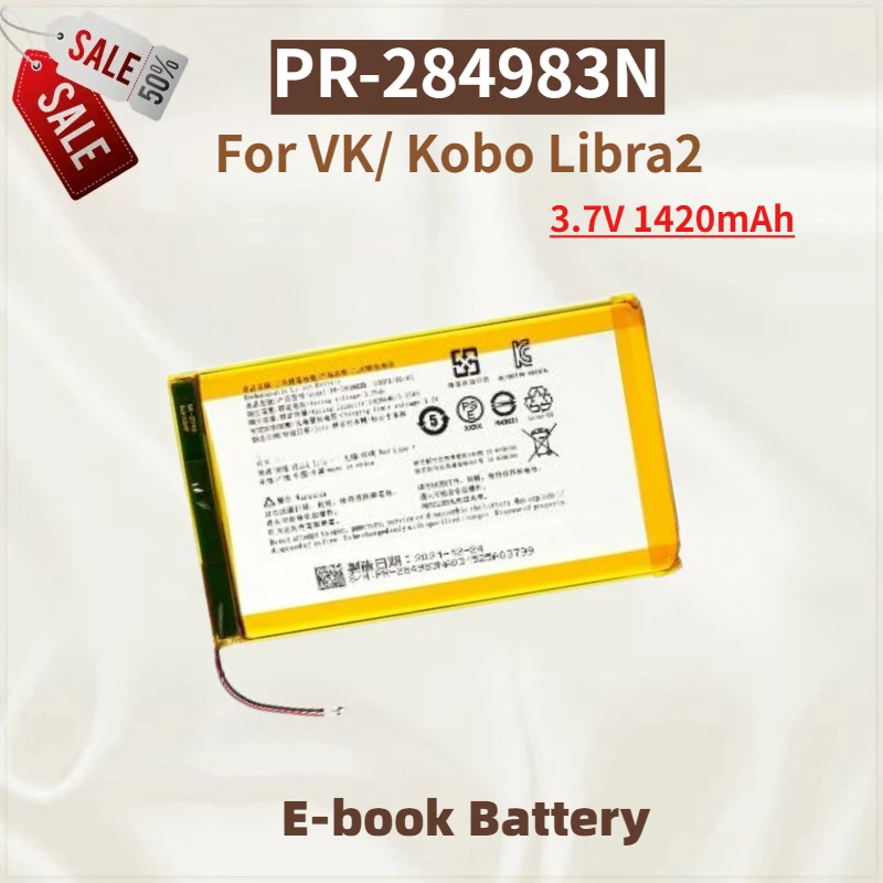 High Quality PR-284983N E-book Battery 3.7V 1420mAh for VK/ Kobo Libra2 Brand New Replacement Battery
High Quality PR-284983N E-book Battery 3.7V 1420mAh for VK/ Kobo Libra2 Brand New Replacement Battery