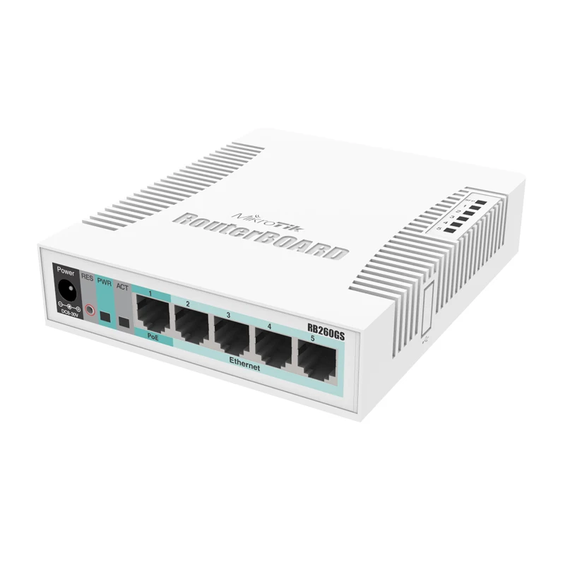 MikroTik CSS106-5G-1S 5x Gigabit Ethernet Smart SOHO Switch, SFP cage, plastic case, SwOS
MikroTik CSS106-5G-1S 5x Gigabit Ethernet Smart SOHO Switch, SFP cage, plastic case, SwOS