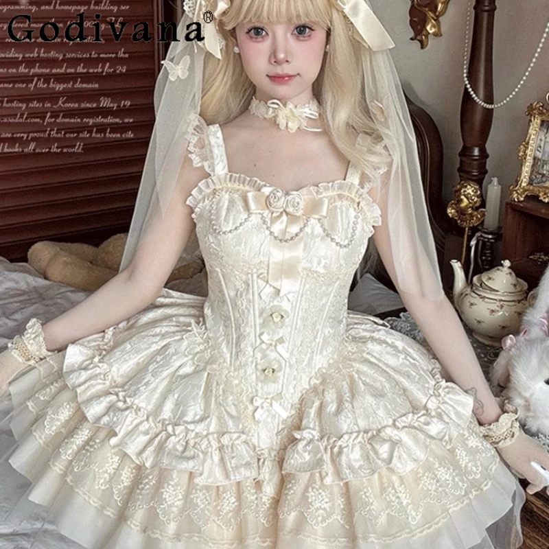 Original Genuine Full Lolita Princess Dress Women's Daily Doll Ballet Style JSK Dress Female Summer Short Lolita Sweet Dress
Original Genuine Full Lolita Princess Dress Women's Daily Doll Ballet Style JSK Dress Female Summer Short Lolita Sweet Dress