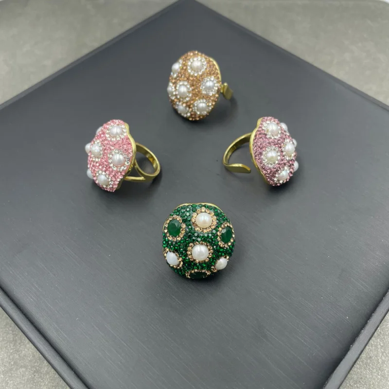 Natural Pearl Handmade Inlaid Rhinestone Women'S Ring Trendy Luxury Simple Exquisite Accessories For Girls Free Shipping
Natural Pearl Handmade Inlaid Rhinestone Women'S Ring Trendy Luxury Simple Exquisite Accessories For Girls Free Shipping