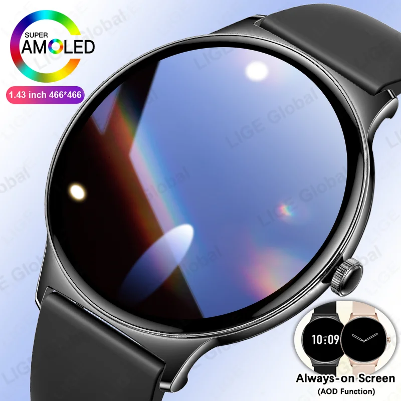 Ультратонкие женские умные часы LIGE с AMOLED HD-экраном 1,43 дюйма, спортивный браслет-часы, всегда отображают время, Bluetooth-вызовы, модные смарт-часы
Ультратонкие женские умные часы LIGE с AMOLED HD-экраном 1,43 дюйма, спортивный браслет-часы, всегда отображают время, Bluetooth-вызовы, модные смарт-часы