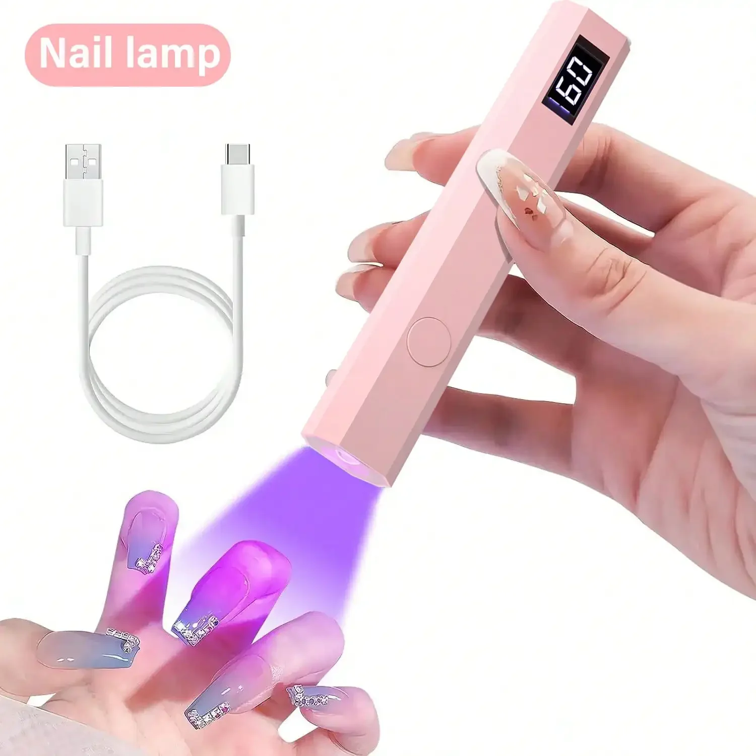 Portable Nail Dryer, USB Mini Nail Dryer Lamp, 180mAh Battery UV LED Nail Lamp, Suitable For Curing All Nail Gels, Applicable For Home Nail Salon
Portable Nail Dryer, USB Mini Nail Dryer Lamp, 180mAh Battery UV LED Nail Lamp, Suitable For Curing All Nail Gels, Applicable For Home Nail Salon
