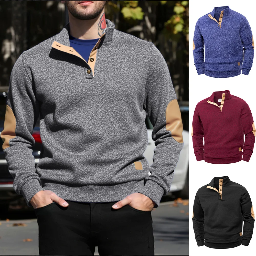 Spring and Autumn Men's Long Sleeve Sweatshirts Casual Button Down Lapel Pullover Knitted Sweater Outdoor Sports Pullover
Spring and Autumn Men's Long Sleeve Sweatshirts Casual Button Down Lapel Pullover Knitted Sweater Outdoor Sports Pullover