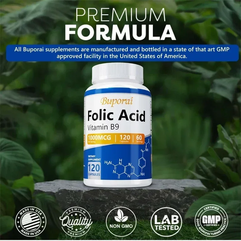 Folic Acid Supplement - Heart Health, Nervous System Health, Prenatal SupportSupplements
Folic Acid Supplement - Heart Health, Nervous System Health, Prenatal SupportSupplements