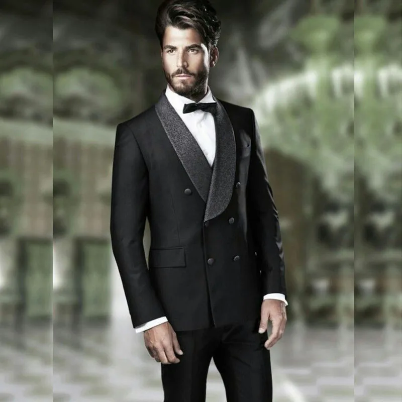 Fashion Black Men's 2 Piece Suits Slim Fit Double Breasted Shawl Lapel Skinny Jacket Pants Sets High Quality Male Clothing
Fashion Black Men's 2 Piece Suits Slim Fit Double Breasted Shawl Lapel Skinny Jacket Pants Sets High Quality Male Clothing