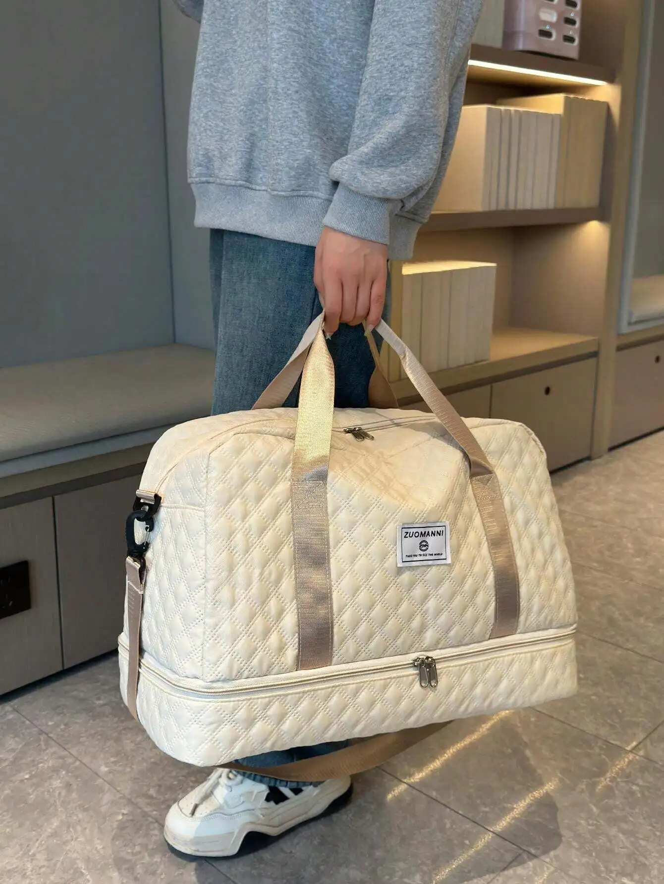 New Large Capacity Travel Bag, Multifunctional Women Gym Bag, Casual Diamond Shopping Tote, Handbag, Shoulder Bag, Vacation Bag, Maternity Bag, Carry-On Bag With Separate Shoe Compartment, Hospital Discharge Bag, Warm Winter Bag, Unisex, Lightweight Folda
New Large Capacity Travel Bag, Multifunctional Women Gym Bag, Casual Diamond Shopping Tote, Handbag, Shoulder Bag, Vacation Bag, Maternity Bag, Carry-On Bag With Separate Shoe Compartment, Hospital Discharge Bag, Warm Winter Bag, Unisex, Lightweight Folda