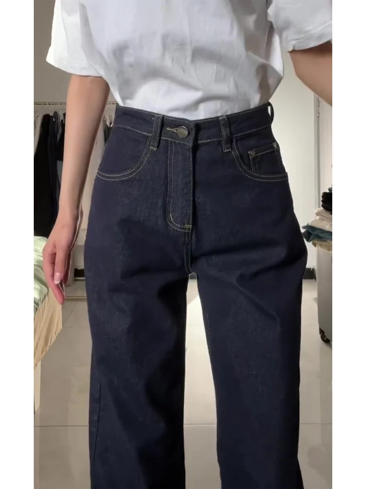 Deep Blue High Waist Draped Denim Jeans Women's Spring Autumn Slim Straight Wide Leg Pants High Waist Long Pants
Deep Blue High Waist Draped Denim Jeans Women's Spring Autumn Slim Straight Wide Leg Pants High Waist Long Pants