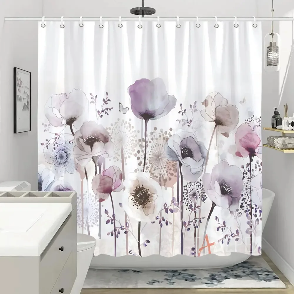 Colorful Flowers Shower Curtain for Bathroom Pink Floral Romantic Wildflower Plants Nature Scenery Decor Curtain Set with Hook
Colorful Flowers Shower Curtain for Bathroom Pink Floral Romantic Wildflower Plants Nature Scenery Decor Curtain Set with Hook