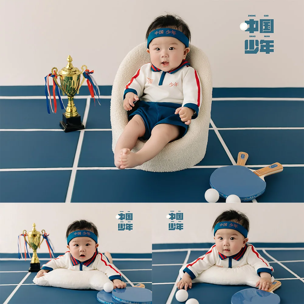 100 Days Baby Sports Theme Photography Props Baby Retro Sportswear Table Tennis Props for Studio Toddler Growth Memory Portraits
100 Days Baby Sports Theme Photography Props Baby Retro Sportswear Table Tennis Props for Studio Toddler Growth Memory Portraits