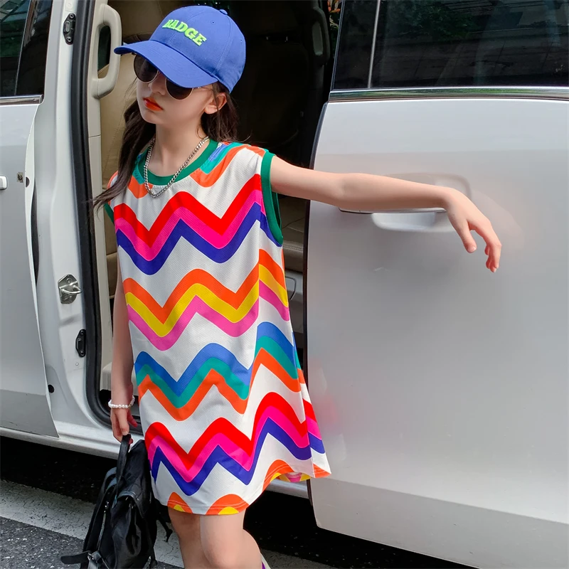 Hot Sale Children Girl Summer Beach Dresses of Vacation Kids Colorful Striped Sleeveless Dresses Casual Clothing Holiday Outfit
Hot Sale Children Girl Summer Beach Dresses of Vacation Kids Colorful Striped Sleeveless Dresses Casual Clothing Holiday Outfit