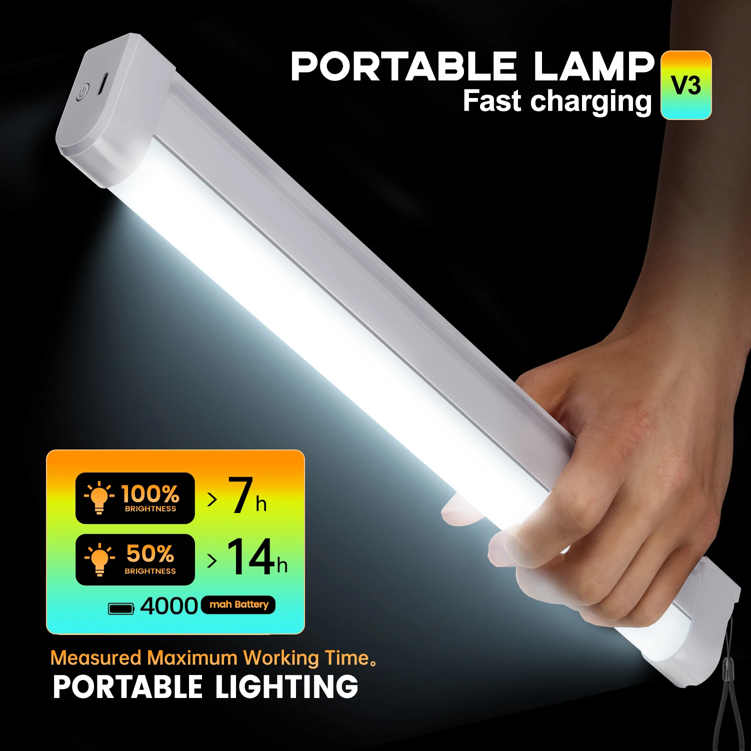 Ultra-Long Battery Life Magnetic Emergency Light 33cm 4000Mah Large Capacity USB Charging Stepless Dimming Led Emergency Bulb Outdoor Tent Lighting Power Outage Backup Garage Warehouse Work Light
Ultra-Long Battery Life Magnetic Emergency Light 33cm 4000Mah Large Capacity USB Charging Stepless Dimming Led Emergency Bulb Outdoor Tent Lighting Power Outage Backup Garage Warehouse Work Light