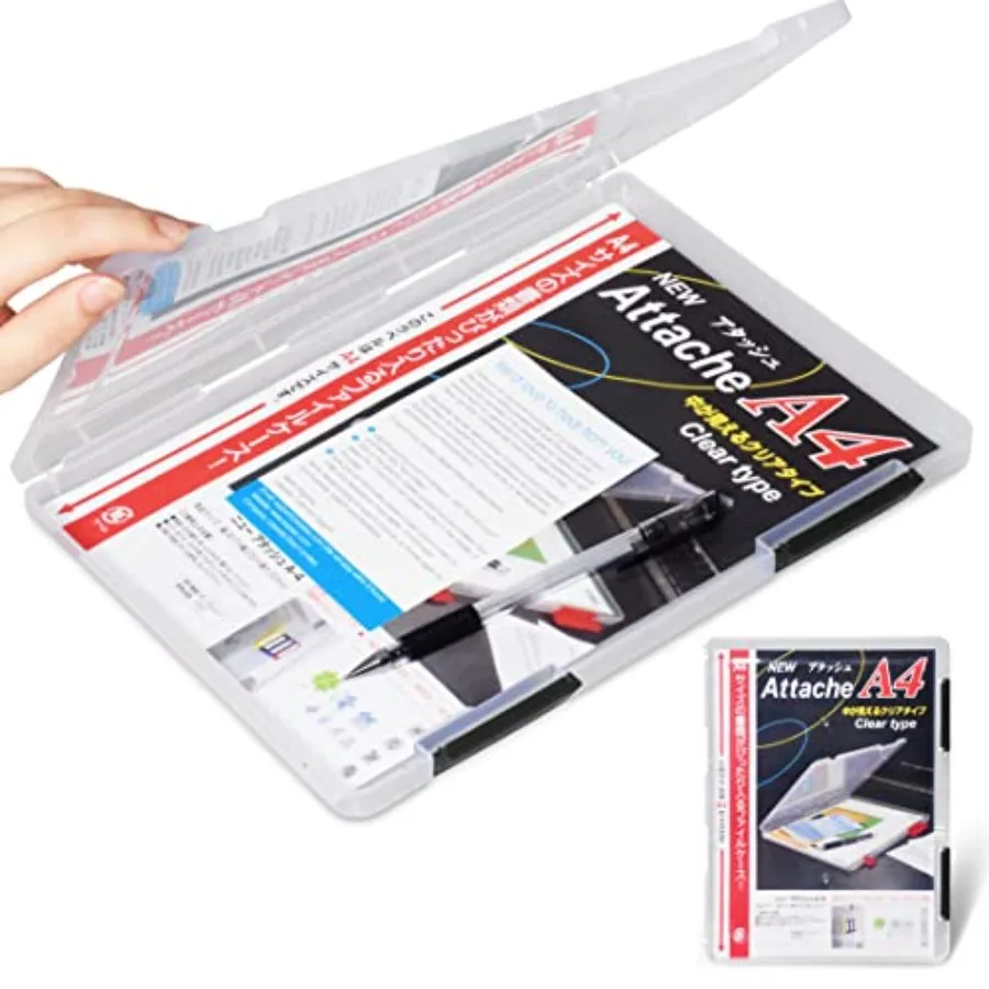 Clear File Box with 2 Buckles Plastic Storage Box for A4 Paper, Portable Project Case for Documents, Magazines Paper Protector
Clear File Box with 2 Buckles Plastic Storage Box for A4 Paper, Portable Project Case for Documents, Magazines Paper Protector