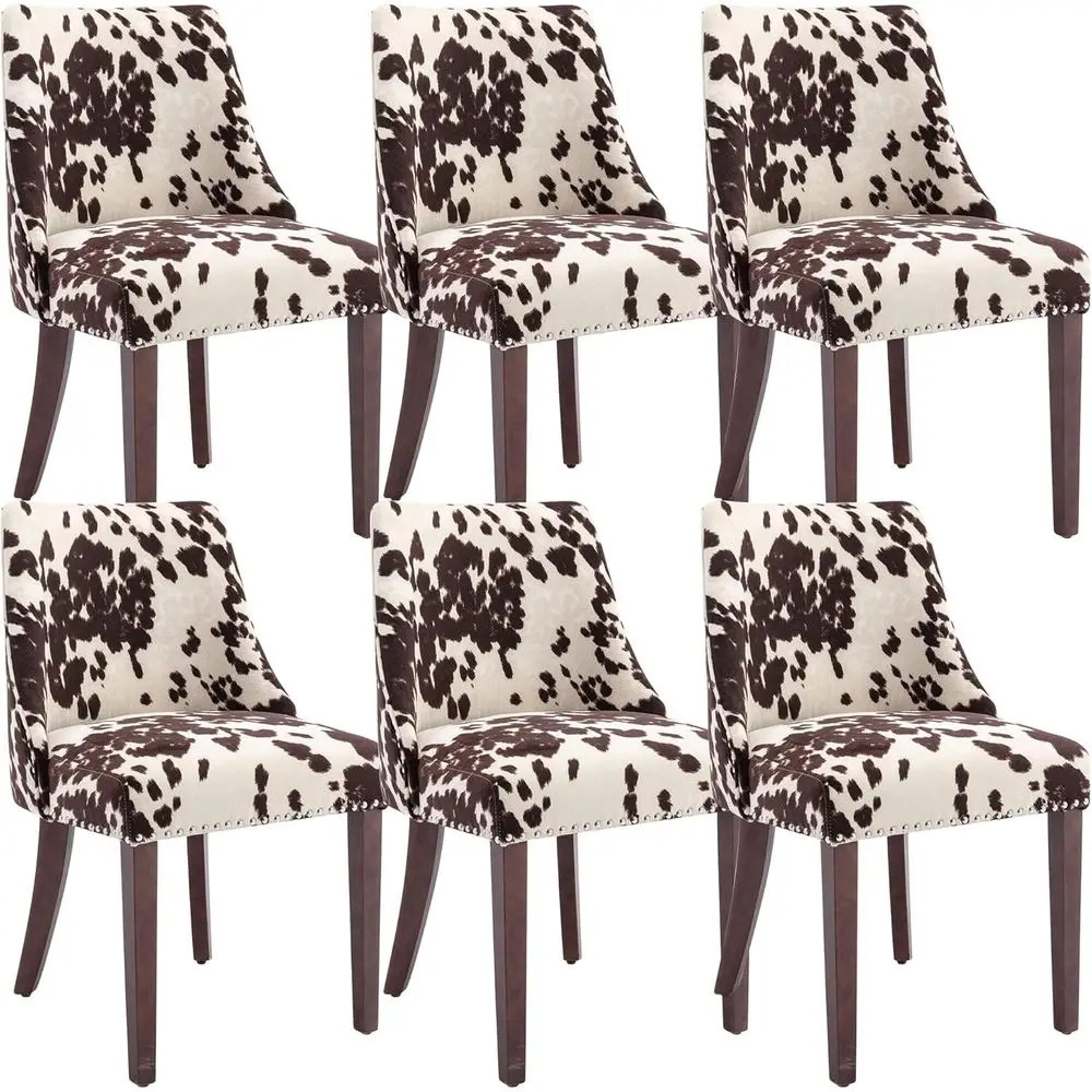Set of 6 Velvet Upholstered Accent Chairs with Cowhide Print for Living, Dining, or Bedroom
Set of 6 Velvet Upholstered Accent Chairs with Cowhide Print for Living, Dining, or Bedroom