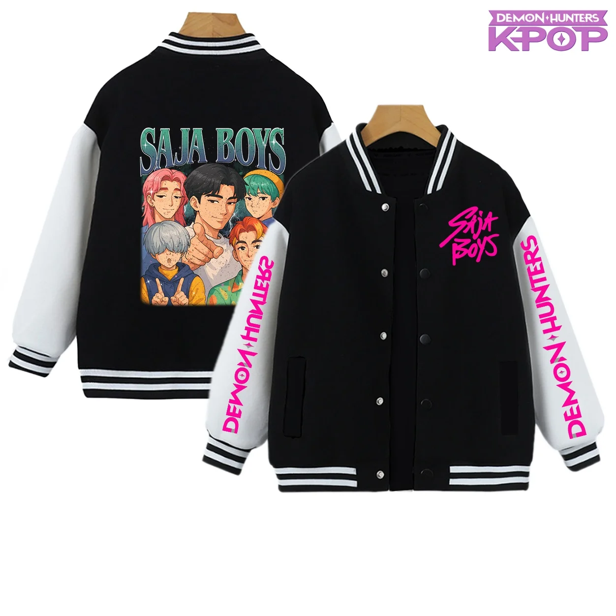 KPop Demon Hunters Printed Boy Girl Baseball Uniform Spring Long Sleeve Sportswear KPop Huntrx Rumi Mira Anime Kids Jacket Coat
KPop Demon Hunters Printed Boy Girl Baseball Uniform Spring Long Sleeve Sportswear KPop Huntrx Rumi Mira Anime Kids Jacket Coat