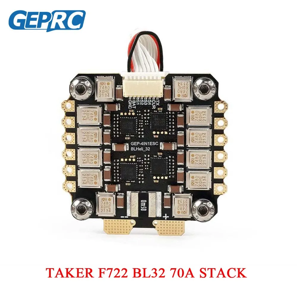 GEPRC TAKER F722 BL32 Stack 70A Контроллер полета 3–6S LiPo 9V2.5A 5V3A BEC Enabling Smooth FPV Drone Air Unit Connect
GEPRC TAKER F722 BL32 Stack 70A Контроллер полета 3–6S LiPo 9V2.5A 5V3A BEC Enabling Smooth FPV Drone Air Unit Connect