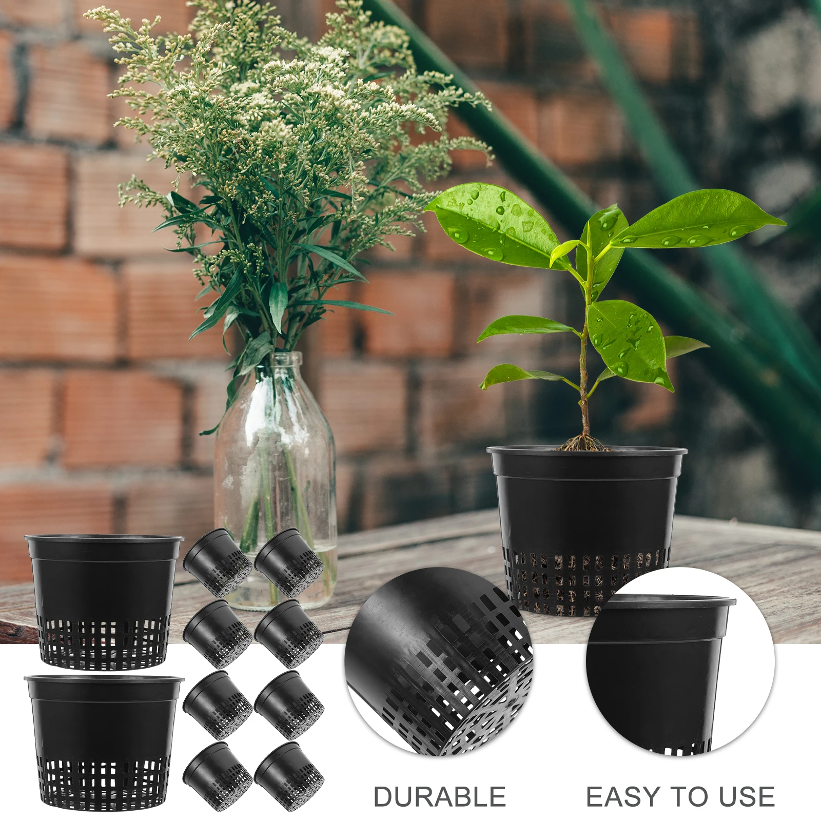 10 PCS Planting Cup Water Grass Pot Hydroponic Net Cups Planter Large Baskets Cultivate 
10 PCS Planting Cup Water Grass Pot Hydroponic Net Cups Planter Large Baskets Cultivate