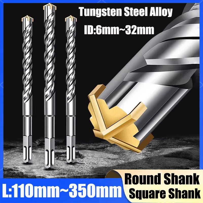 1Pcs Electric Hammer Drill Bits Cross Type Tungsten Steel Alloy SDS Plus 110mm~350mm for Masonry Concrete Rock Stone
1Pcs Electric Hammer Drill Bits Cross Type Tungsten Steel Alloy SDS Plus 110mm~350mm for Masonry Concrete Rock Stone