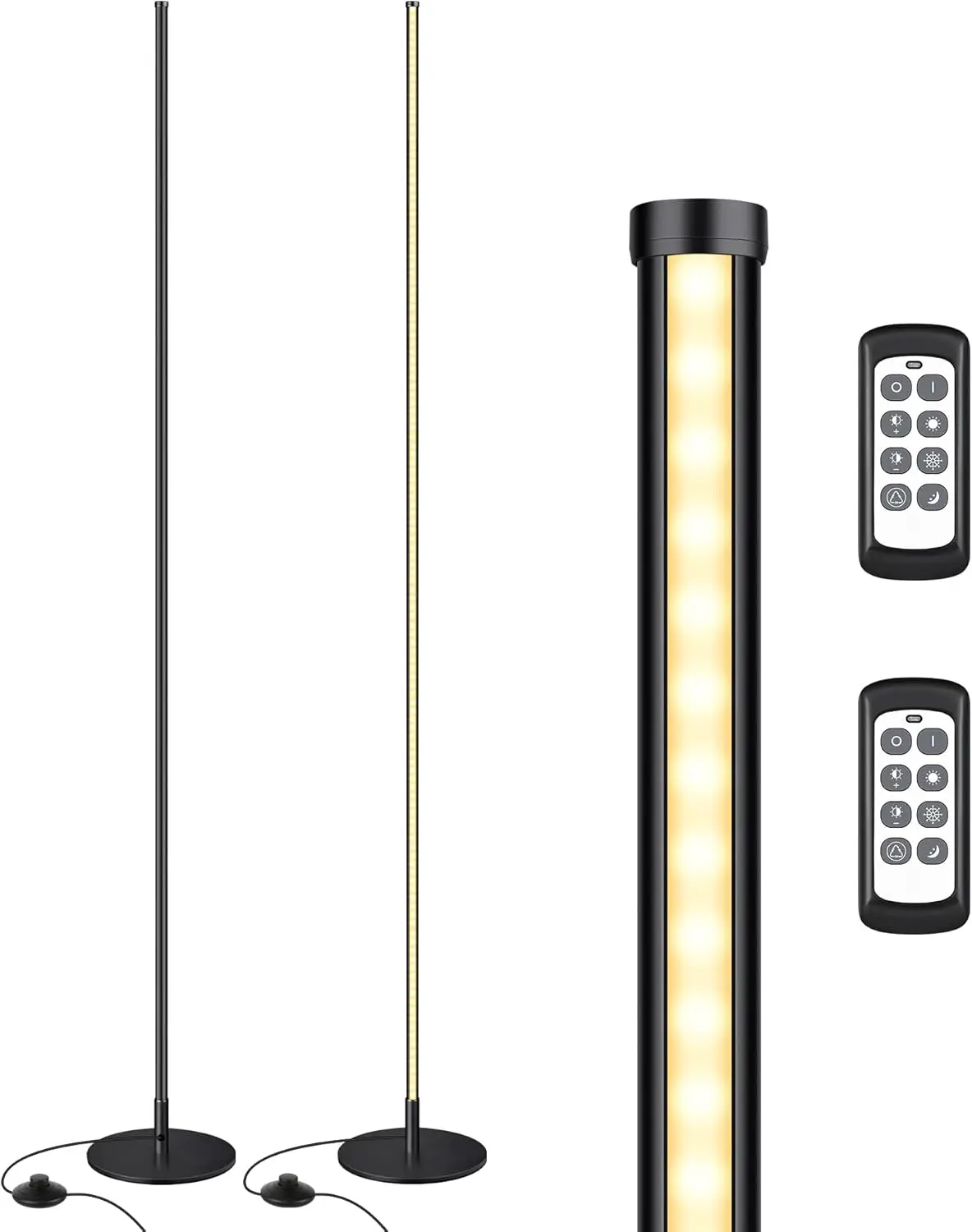LED Corner Floor Lamp Set of 2, 57.5" Tall Dimmable with Remote, 7 Color Temperatures 2700-6000K Black for Living Room Bedroom
LED Corner Floor Lamp Set of 2, 57.5" Tall Dimmable with Remote, 7 Color Temperatures 2700-6000K Black for Living Room Bedroom