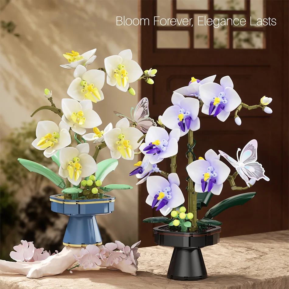 MOC Butterfly Orchid Flowers Bouquet Flower Building Blocks Plant Model Bricks Educational Assembly Desktop Ornament Girl Gifts
MOC Butterfly Orchid Flowers Bouquet Flower Building Blocks Plant Model Bricks Educational Assembly Desktop Ornament Girl Gifts