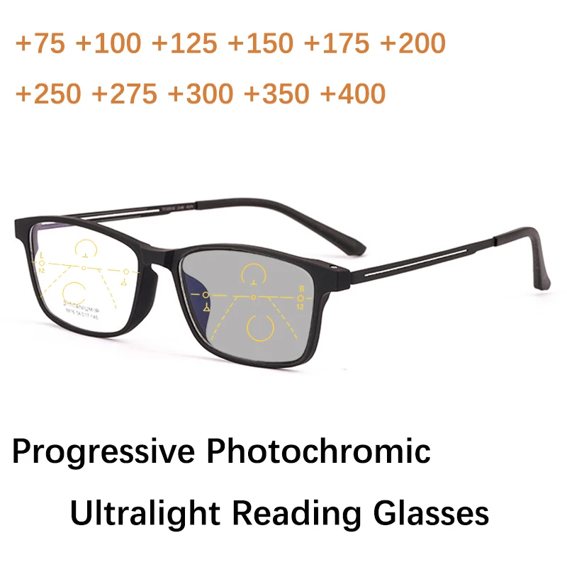 Photochromic Ultralight Multifocal Reading Glasses Men Portable Outdoor Driving magnifying Reader Glasses Transition Clear +175
Photochromic Ultralight Multifocal Reading Glasses Men Portable Outdoor Driving magnifying Reader Glasses Transition Clear +175