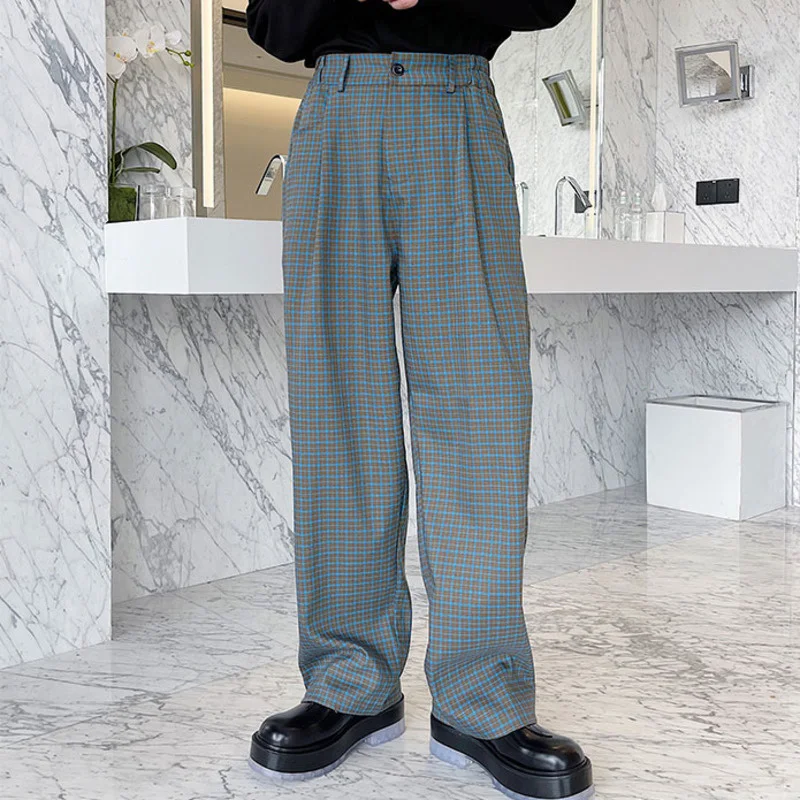 Fashion Men's Chic Plaid Vintage Wide Leg Trousers 2022 New Loose Mid Waist Straight Long Pants Autumn Winter Casual Pants
Fashion Men's Chic Plaid Vintage Wide Leg Trousers 2022 New Loose Mid Waist Straight Long Pants Autumn Winter Casual Pants