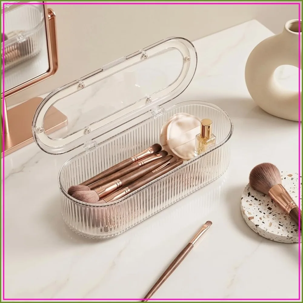 Acrylic Makeup Brush Holder Organizer with Lid, Clear Cosmetic Storage Case for Vanity, Dustproof Sponge Organizer
Acrylic Makeup Brush Holder Organizer with Lid, Clear Cosmetic Storage Case for Vanity, Dustproof Sponge Organizer