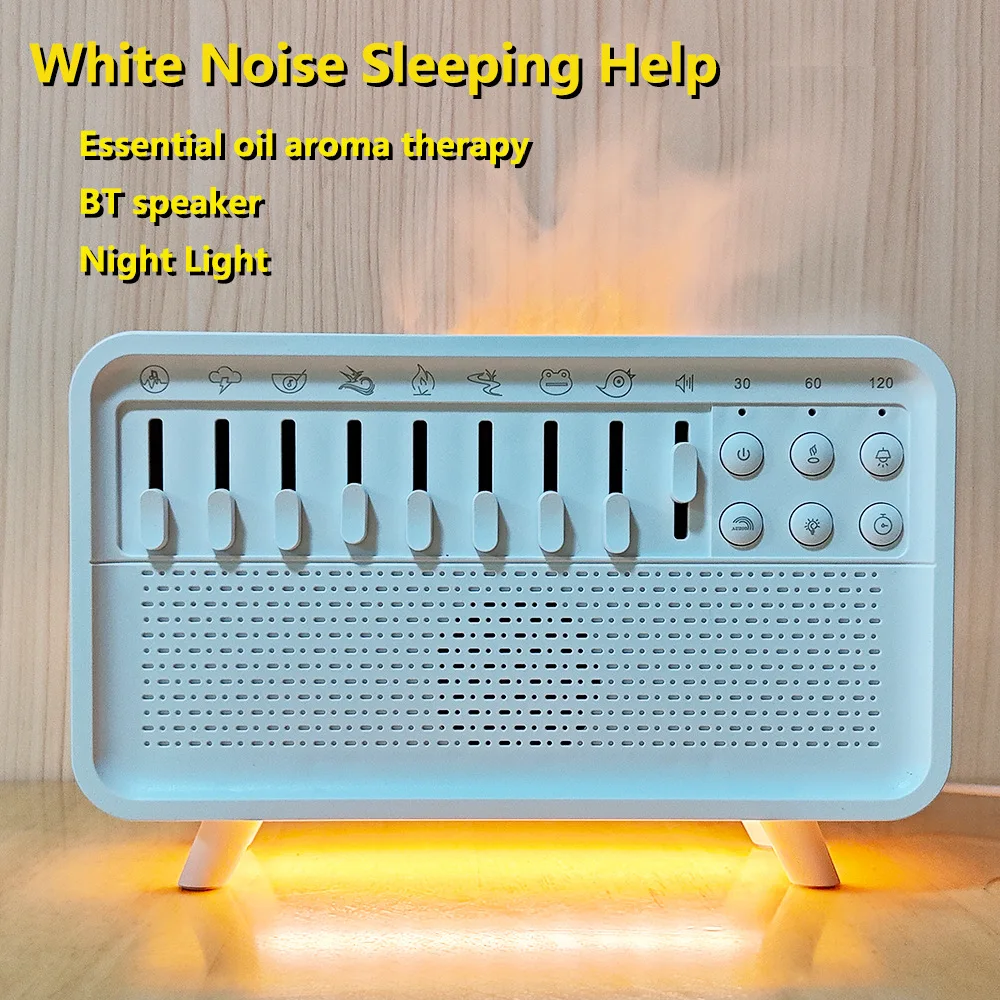 Bluetooth-динамик с белым шумом, помощь во сне, звуковая панель, отключение с таймером, имитация пламени, теплый ночник, музыкальный плеер, ароматический увлажнитель
Bluetooth-динамик с белым шумом, помощь во сне, звуковая панель, отключение с таймером, имитация пламени, теплый ночник, музыкальный плеер, ароматический увлажнитель