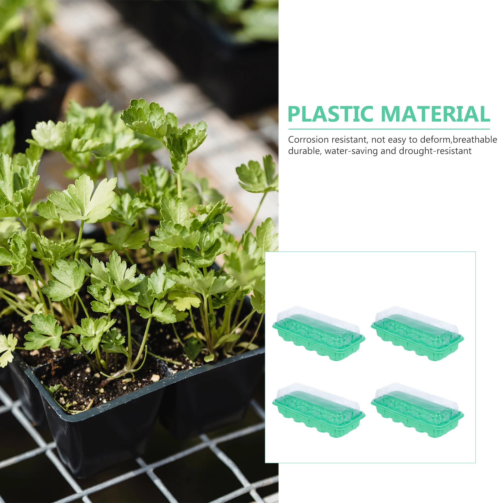 4pcs Premium Plastic Nursery Box Durable Gardening Tray For Seedlings Succulent Germination Greenhouse Planting Tray Water
4pcs Premium Plastic Nursery Box Durable Gardening Tray For Seedlings Succulent Germination Greenhouse Planting Tray Water