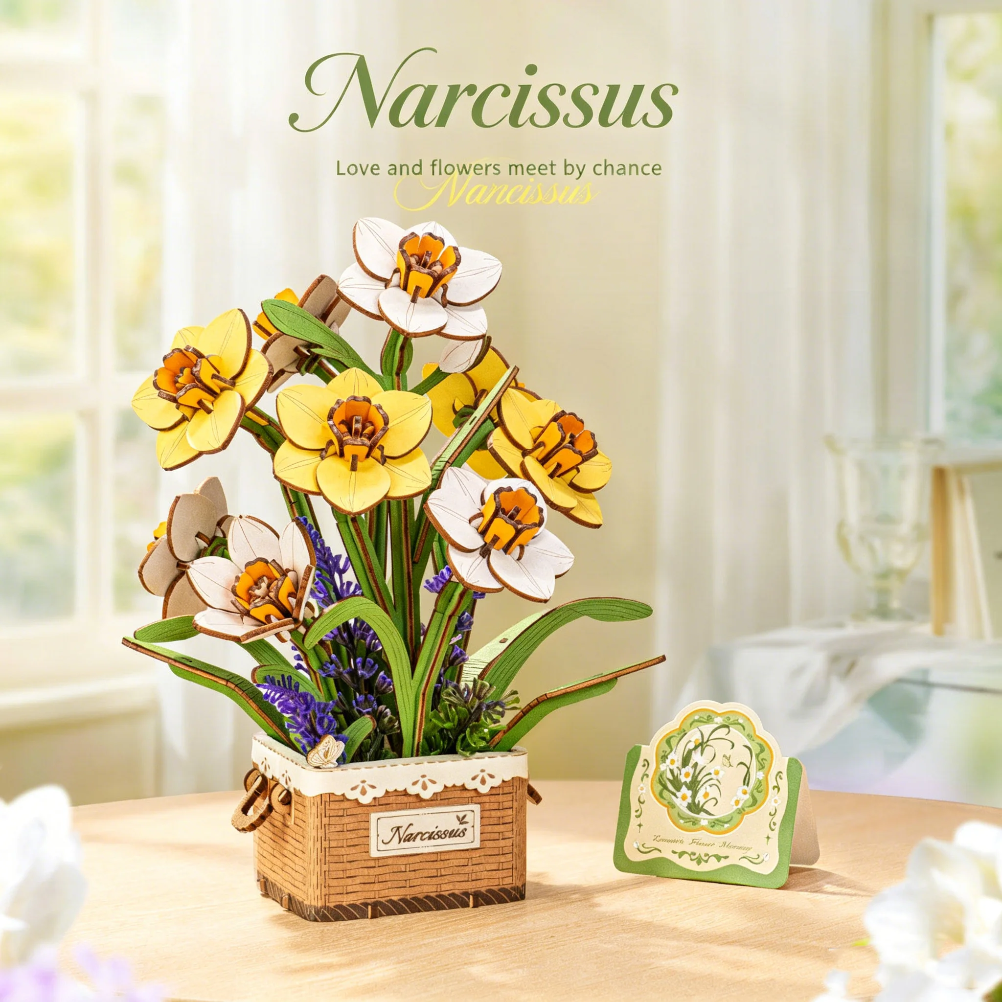 3D Wooden Puzzle Daffodils & Narcissus – DIY Flower Model Building Kit, Artificial Bouquet for Home Decor, Creative Craft Gift
3D Wooden Puzzle Daffodils & Narcissus – DIY Flower Model Building Kit, Artificial Bouquet for Home Decor, Creative Craft Gift